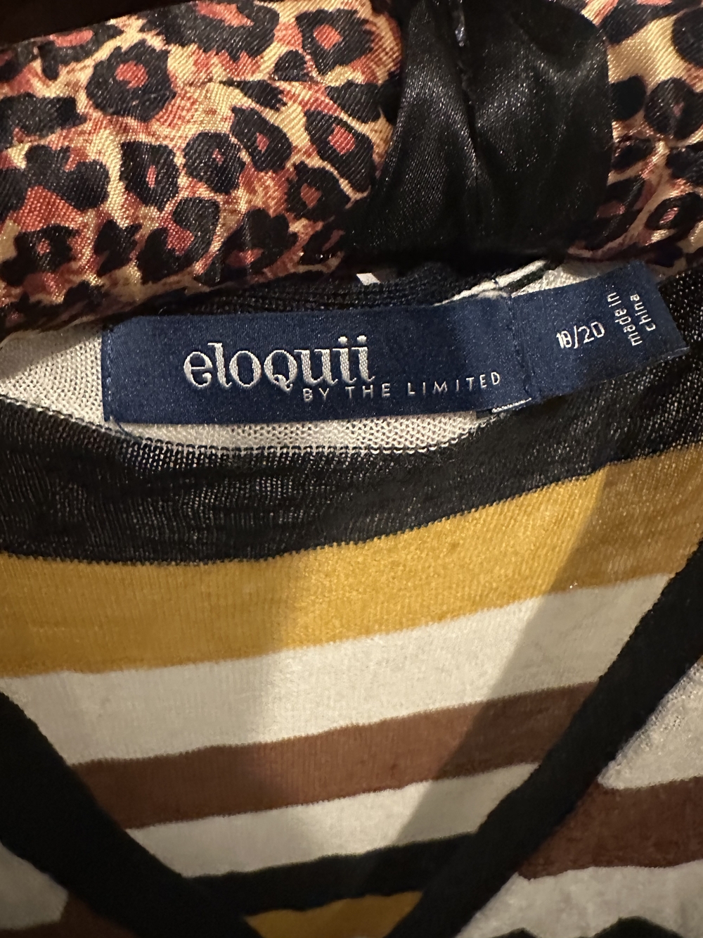 Vintage Eloquii Striped V-Neck Button Cardigan in Yellow, Brown, Black, Cream - Picture 2 of 2